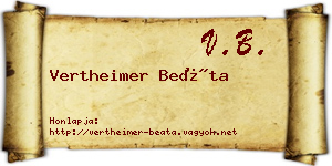 Vertheimer Beáta névjegykártya
